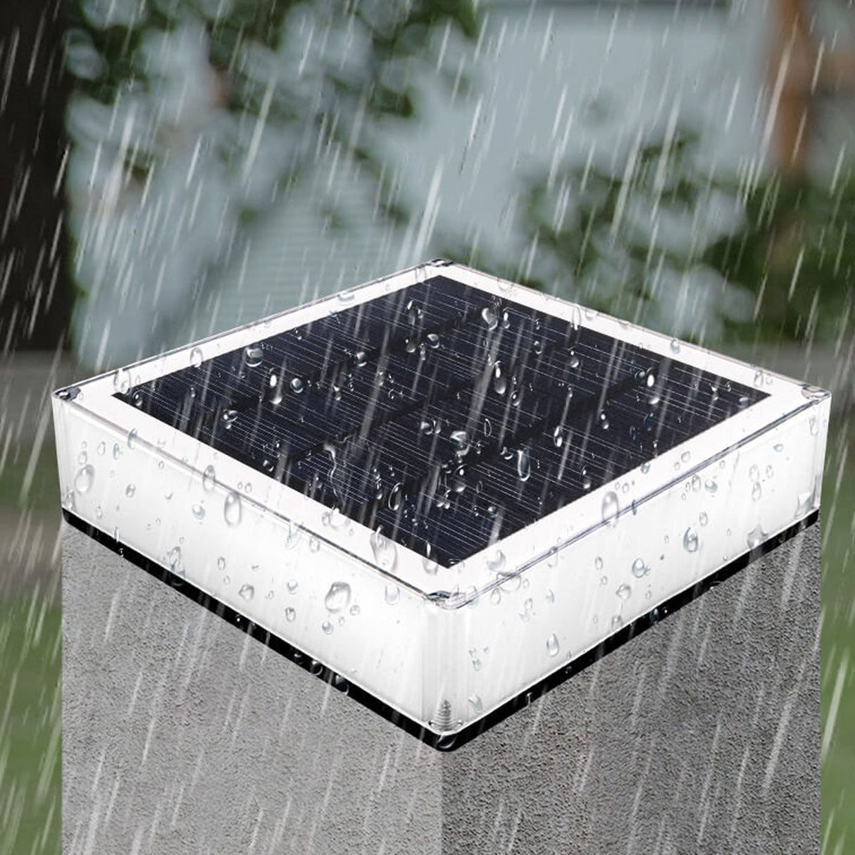 Modern Solar RGB Square Post Head Light for Outdoor Garden & Landscape Lighting