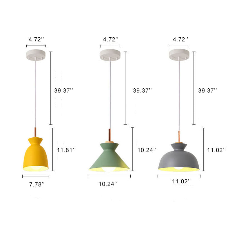 Nordic Macaron Metal 1-Light Pendant Fixture