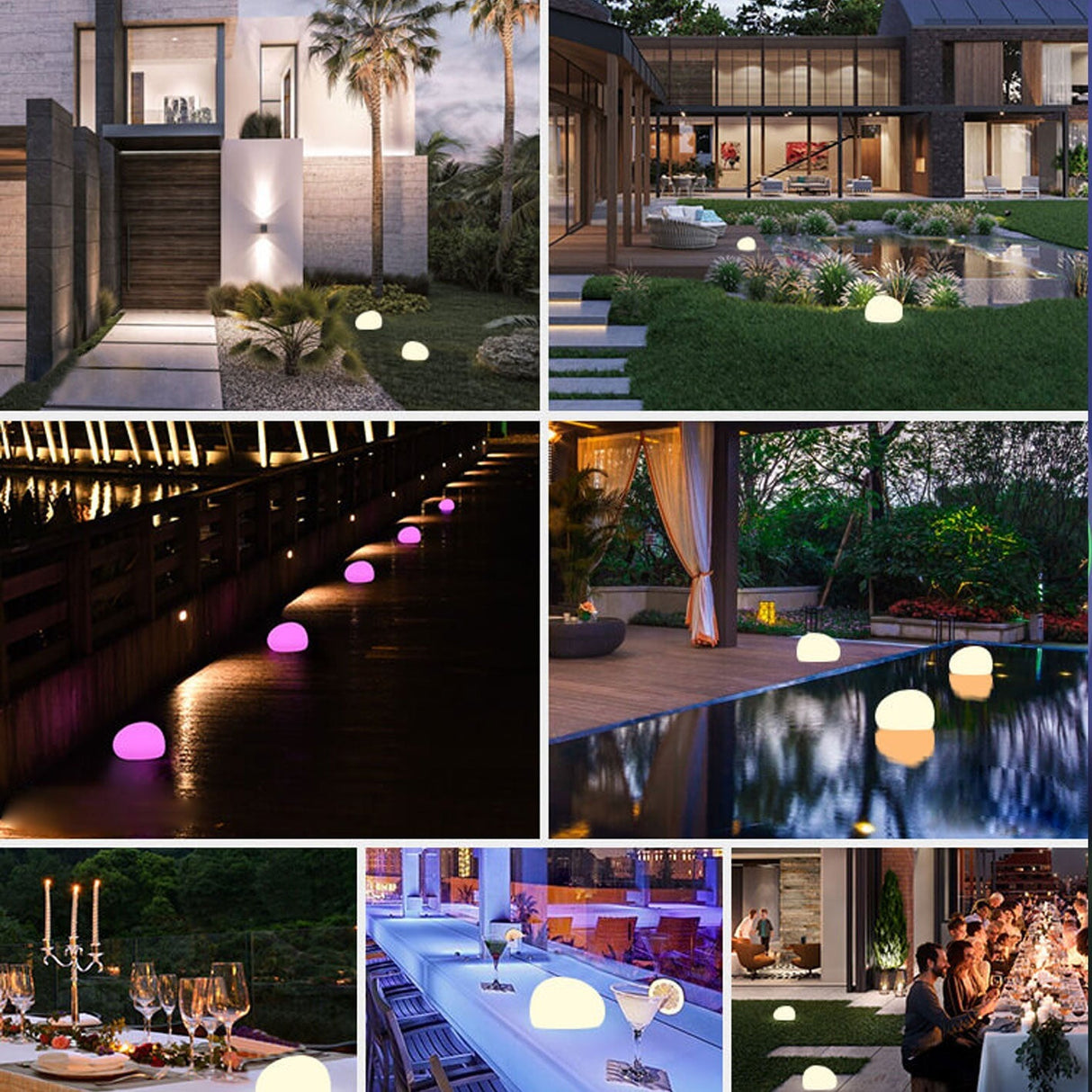 Solar-Powered Waterproof PE Sphere LED Outdoor Lawn Light - Decorative Garden Accent