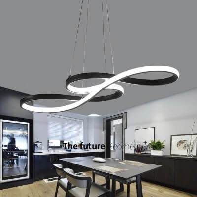 Contemporary Double-Sided Twist 1-Light LED Chandeliers
