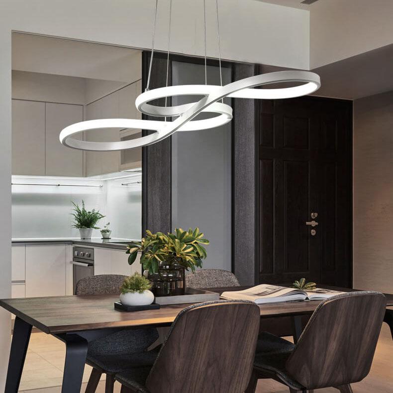 Contemporary Double-Sided Twist 1-Light LED Chandeliers