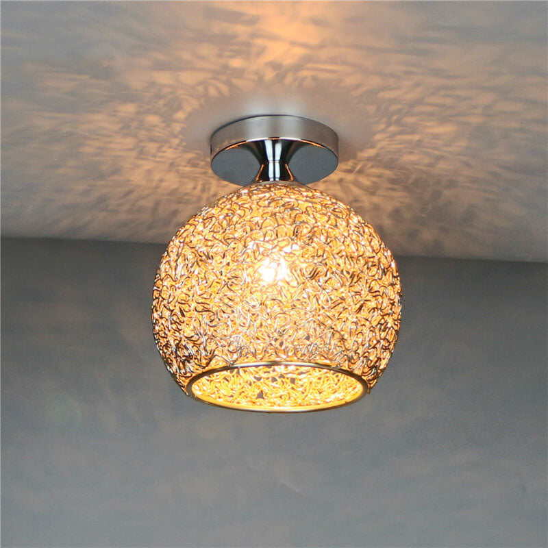 Modern Colorful 1-Light Dome Semi-Flush Ceiling Light