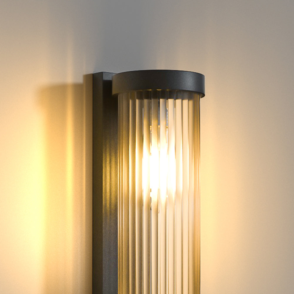 Solar-Powered Wall Lamp with a Modern Metal and Glass Body