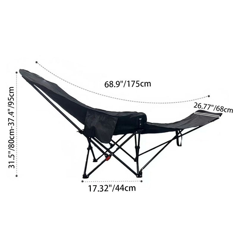 Modern Industrial Folding Camping Chair with Oxford Fabric, Carbon Steel Frame, Backrest and Footrest for Outdoor Patio