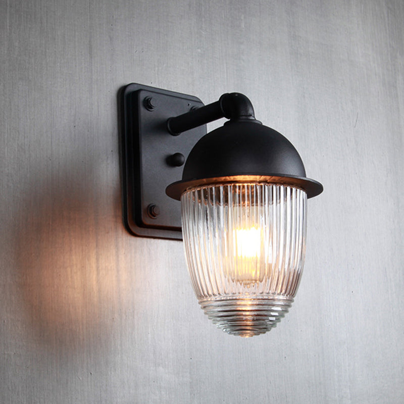 Modern Minimalist Nut-Shape Outdoor Wall Sconce - Waterproof Aluminum & Glass, 1-Light Garden Lamp