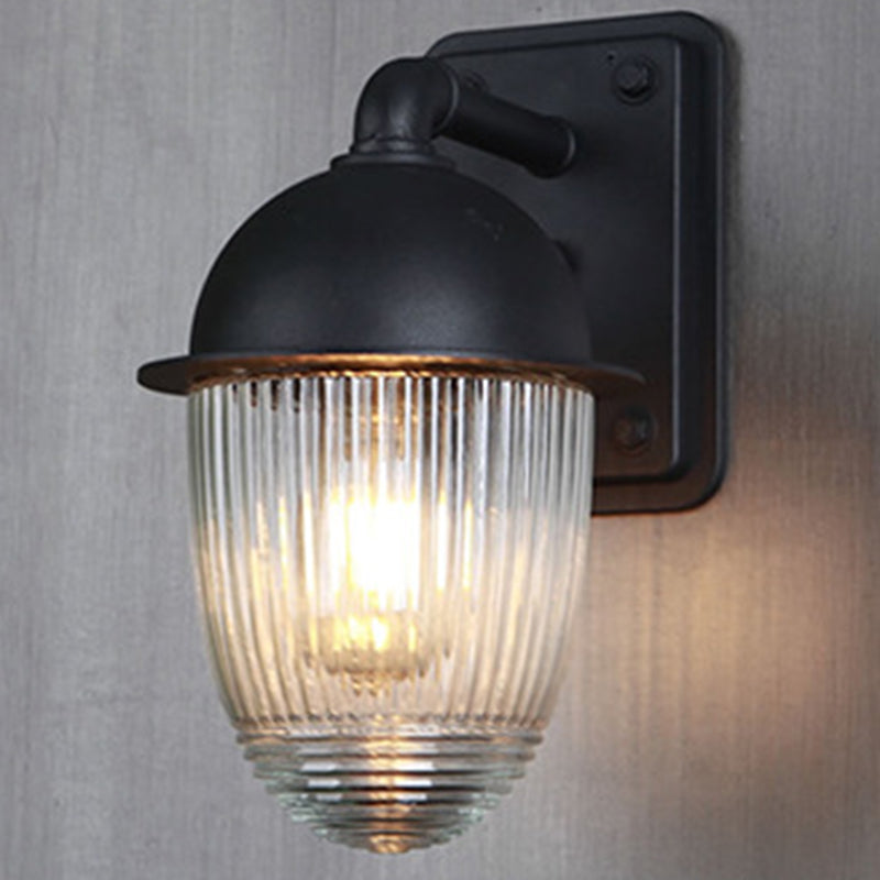 Modern Minimalist Nut-Shape Outdoor Wall Sconce - Waterproof Aluminum & Glass, 1-Light Garden Lamp