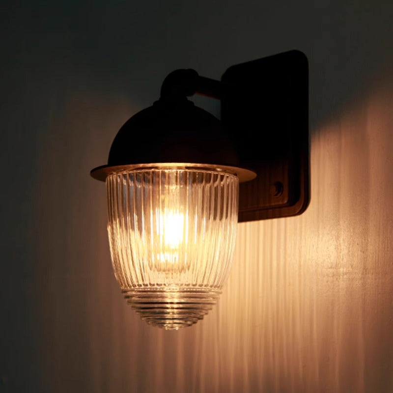 Modern Minimalist Nut-Shape Outdoor Wall Sconce - Waterproof Aluminum & Glass, 1-Light Garden Lamp