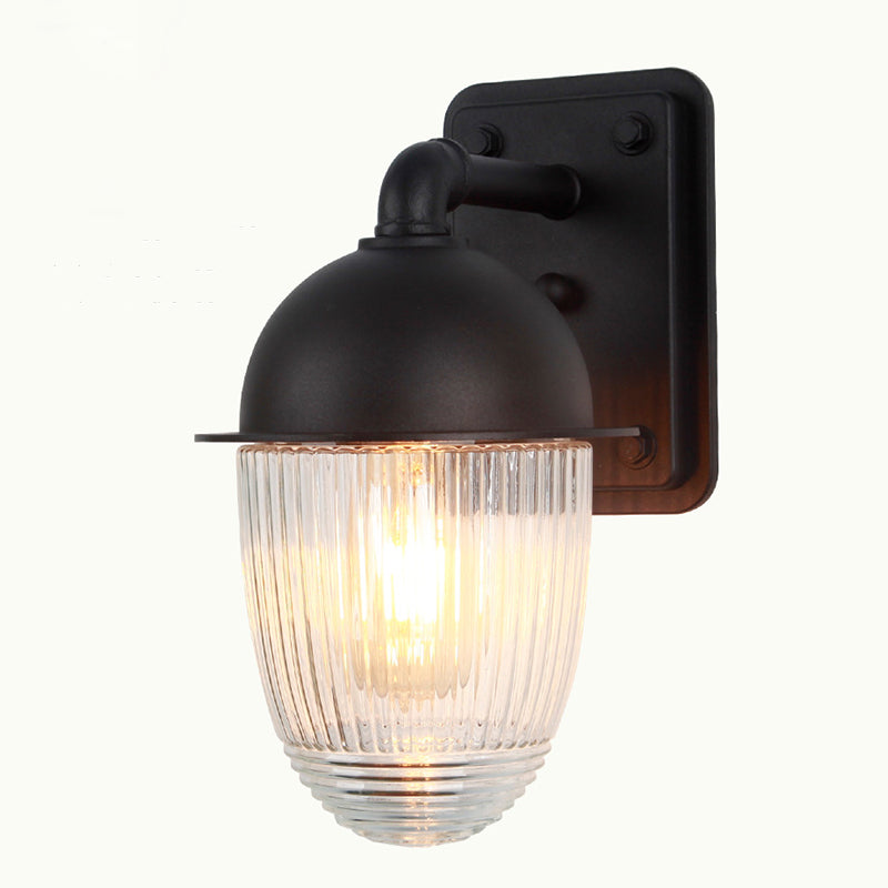 Modern Minimalist Nut-Shape Outdoor Wall Sconce - Waterproof Aluminum & Glass, 1-Light Garden Lamp