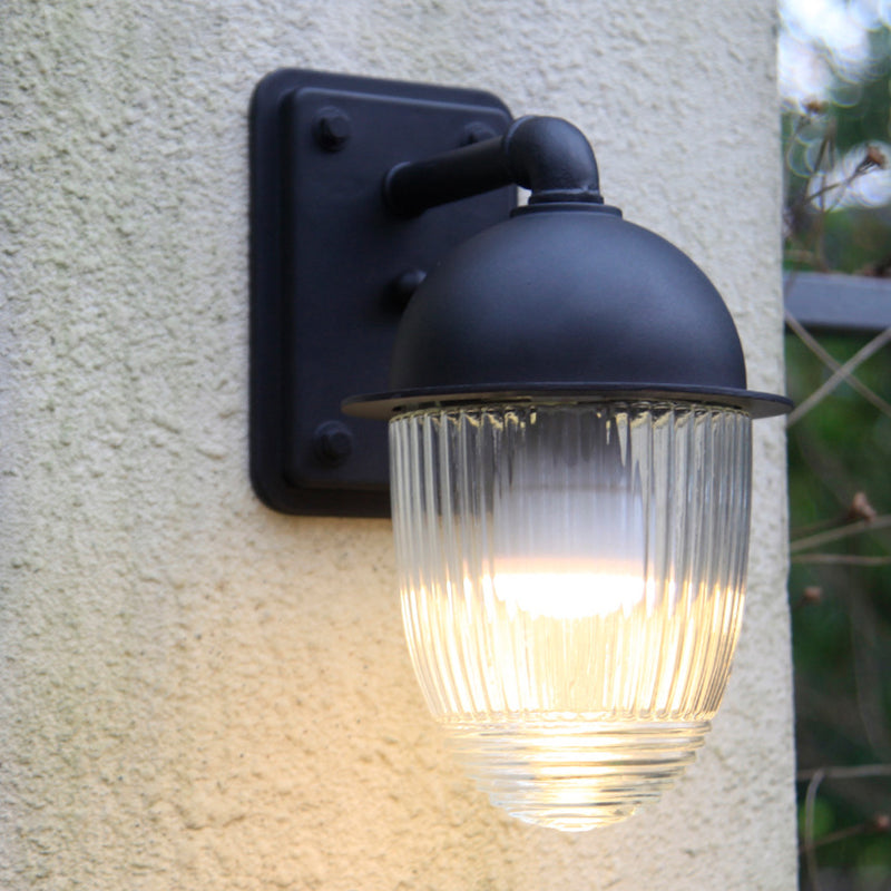 Modern Minimalist Nut-Shape Outdoor Wall Sconce - Waterproof Aluminum & Glass, 1-Light Garden Lamp