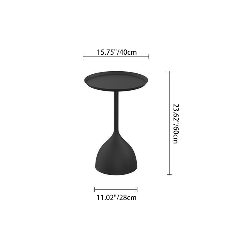 Sleek Modern Round Iron Coffee Table - 1-Tier Minimalist Design for Living Room