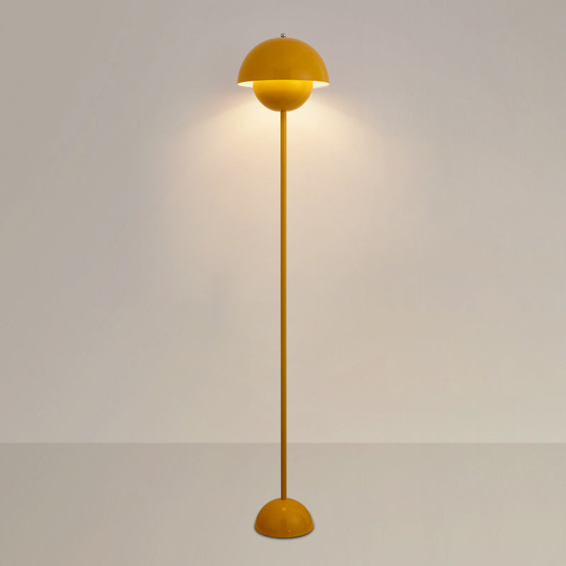 Contemporary Scandinavian Iron Floor Lamp with Mushroom Lampshade – Modern Standing Light for Living Room