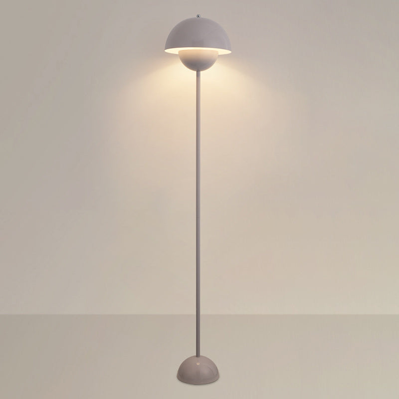 Contemporary Scandinavian Iron Floor Lamp with Mushroom Lampshade – Modern Standing Light for Living Room