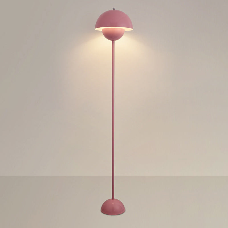 Contemporary Scandinavian Iron Floor Lamp with Mushroom Lampshade – Modern Standing Light for Living Room