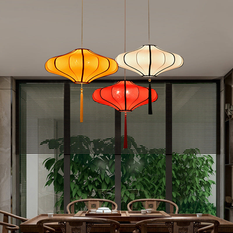 Traditional Chinese Lantern-Style Fabric Lampshade with Hardware β 1/3 Scale Chandelier for Dining Room