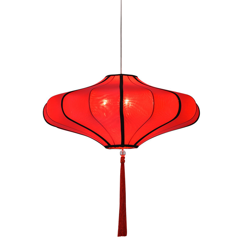 Traditional Chinese Lantern-Style Fabric Lampshade with Hardware β 1/3 Scale Chandelier for Dining Room