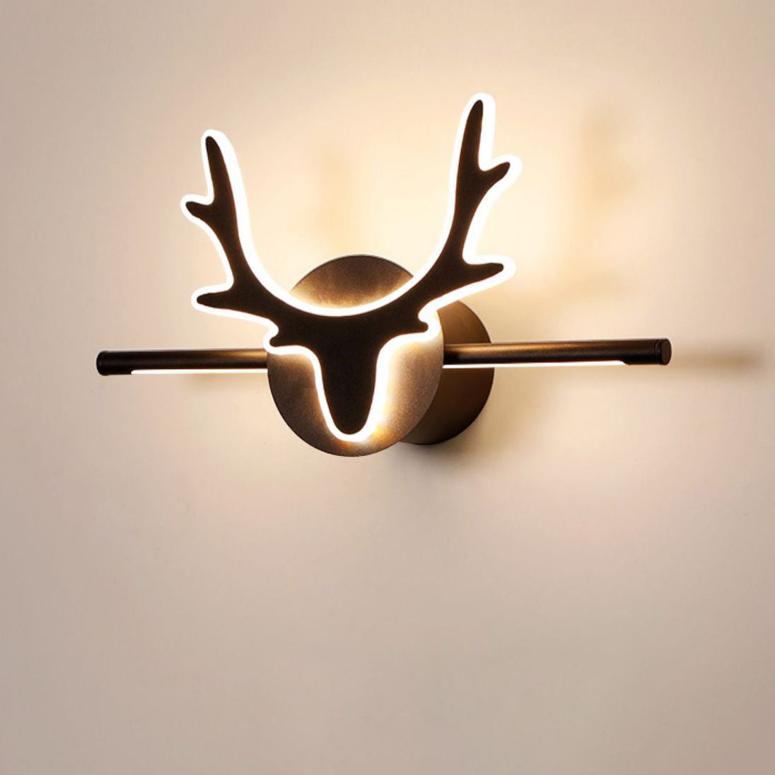 Scandinavian-Style Deer Silhouette LED Vanity Light - Iron & Acrylic Front Wall Sconce for Bathroom Mirror
