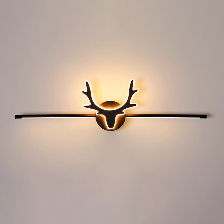 Scandinavian-Style Deer Silhouette LED Vanity Light - Iron & Acrylic Front Wall Sconce for Bathroom Mirror