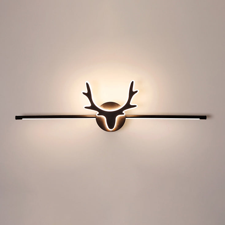 Scandinavian-Style Deer Silhouette LED Vanity Light - Iron & Acrylic Front Wall Sconce for Bathroom Mirror
