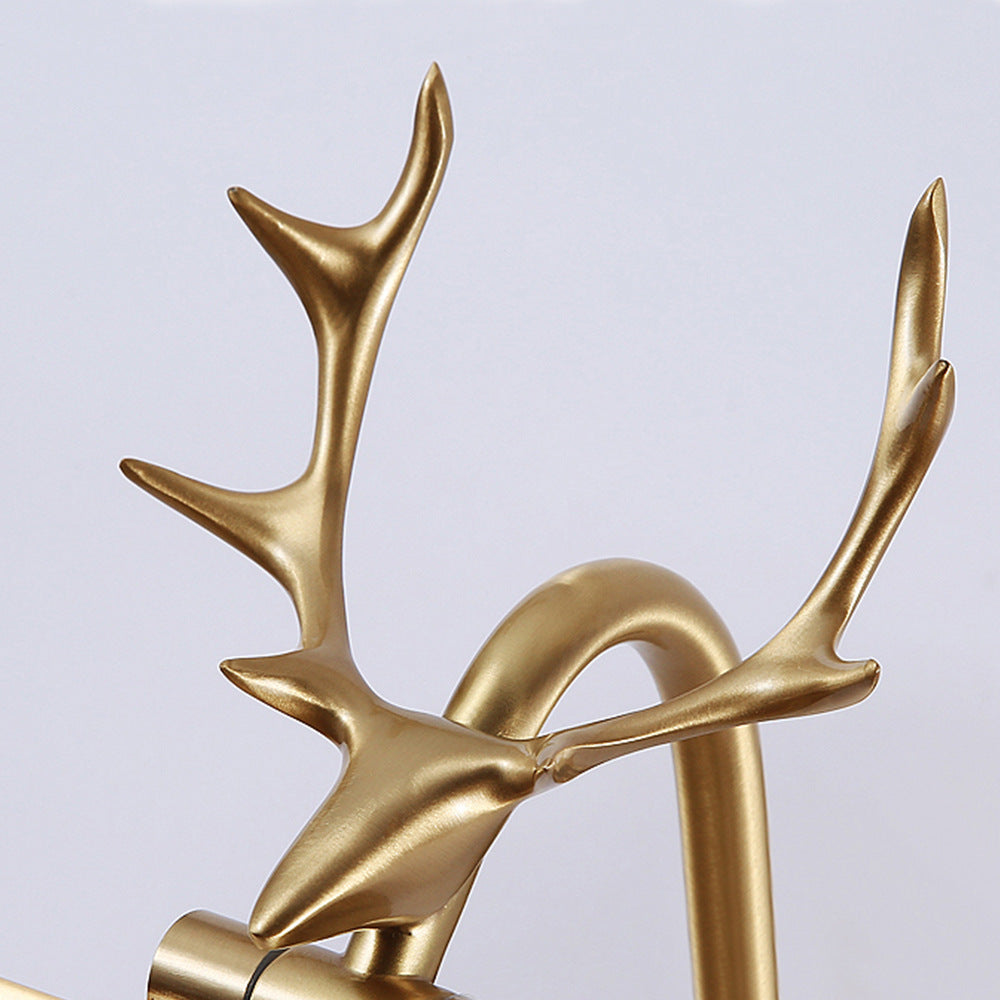 Contemporary Copper Deer LED Vanity Light with Acrylic Finish — Mirror-Front Wall Sconce for Bathroom