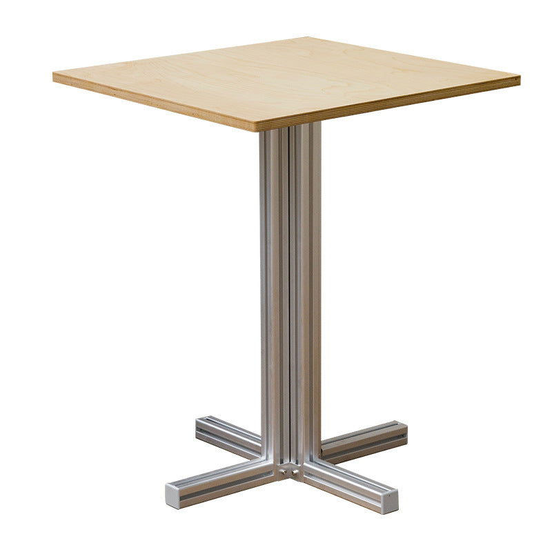 Modern Minimalist Birch Plywood & Aluminum Coffee Table – Water-Resistant, Indoor/Outdoor Use, Square or Round Design