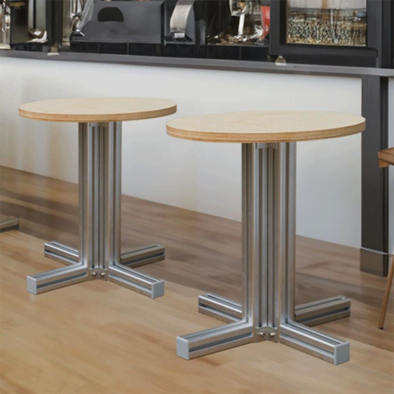 Modern Minimalist Birch Plywood & Aluminum Coffee Table – Water-Resistant, Indoor/Outdoor Use, Square or Round Design