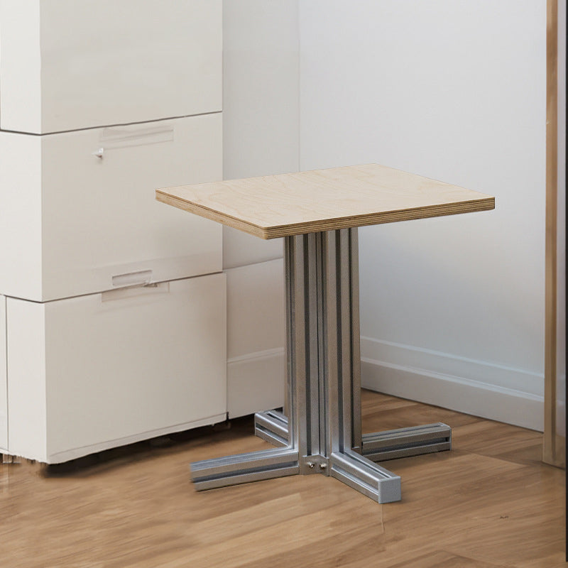 Modern Minimalist Birch Plywood & Aluminum Coffee Table – Water-Resistant, Indoor/Outdoor Use, Square or Round Design