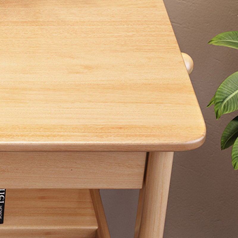 Traditional Chinese Solid Wood Desk & Chair Set with Rounded Rectangular Corner Design – Plywood Construction, Bedroom Furniture
