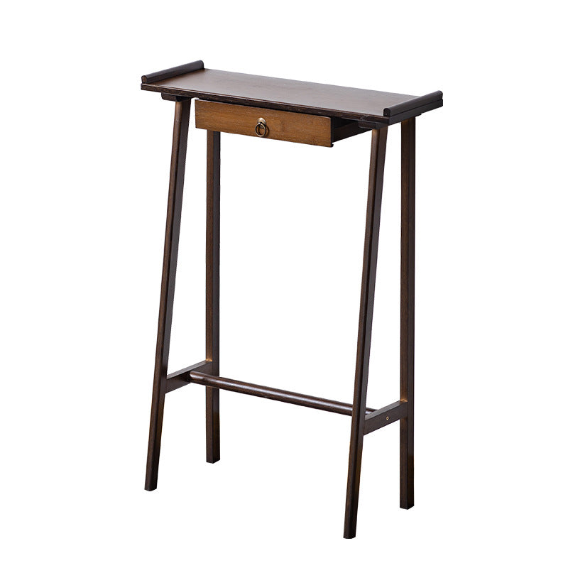 Elegant Traditional Chinese Nan Bamboo Rectangular Console Table - 1-Drawer, Ideal for Living Room or Entryway