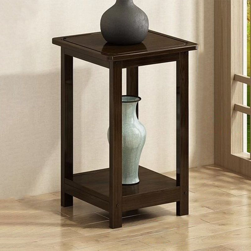 Nan Bamboo Square Console Table — 1/2-Tier, Traditional Chinese Design, Ideal for Living Room