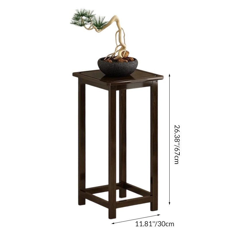 Nan Bamboo Square Console Table — 1/2-Tier, Traditional Chinese Design, Ideal for Living Room
