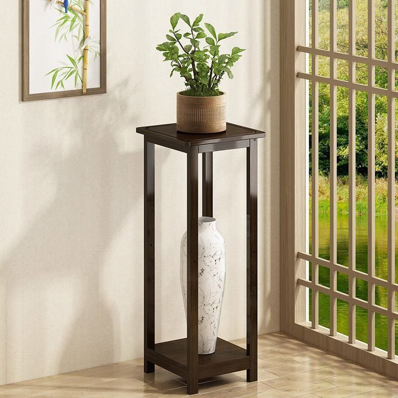 Nan Bamboo Square Console Table — 1/2-Tier, Traditional Chinese Design, Ideal for Living Room