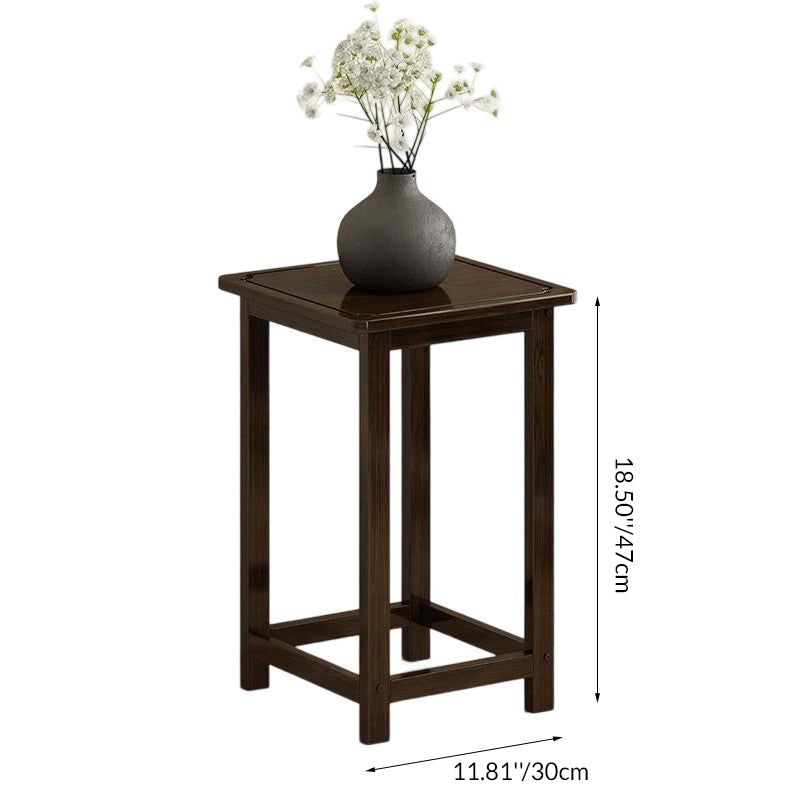 Nan Bamboo Square Console Table — 1/2-Tier, Traditional Chinese Design, Ideal for Living Room
