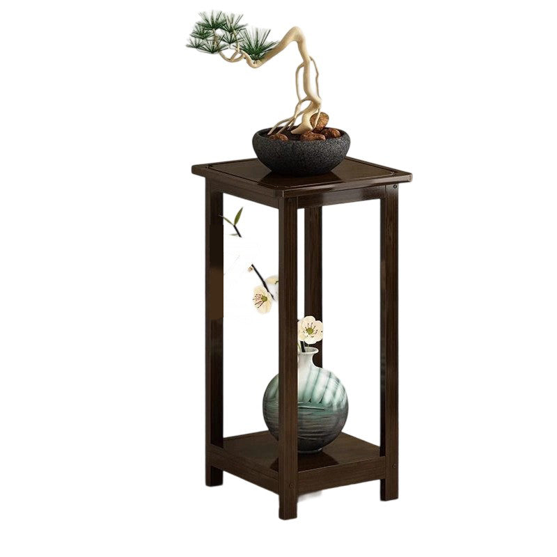 Nan Bamboo Square Console Table — 1/2-Tier, Traditional Chinese Design, Ideal for Living Room