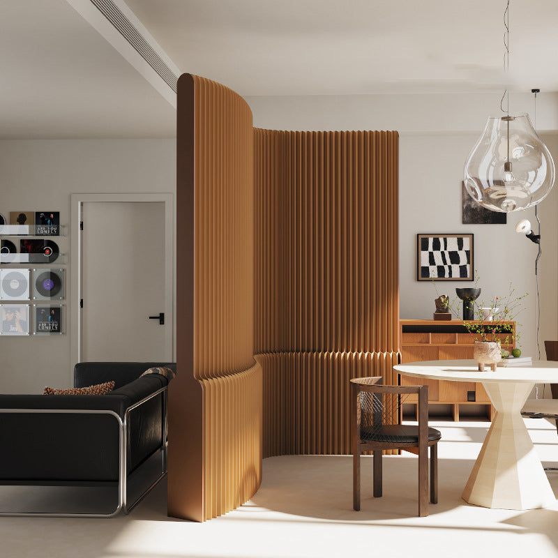 Sleek Contemporary Rectangular Kraft Paper Room Divider - Extendable & Waterproof for Living Room