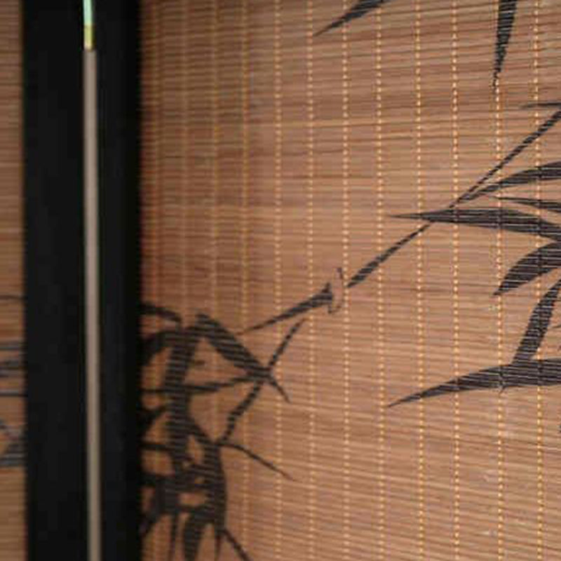 Traditional Chinese-Style Rectangular Bamboo Room Divider in Solid Wood - Bamboo Pattern Screen for Living Room