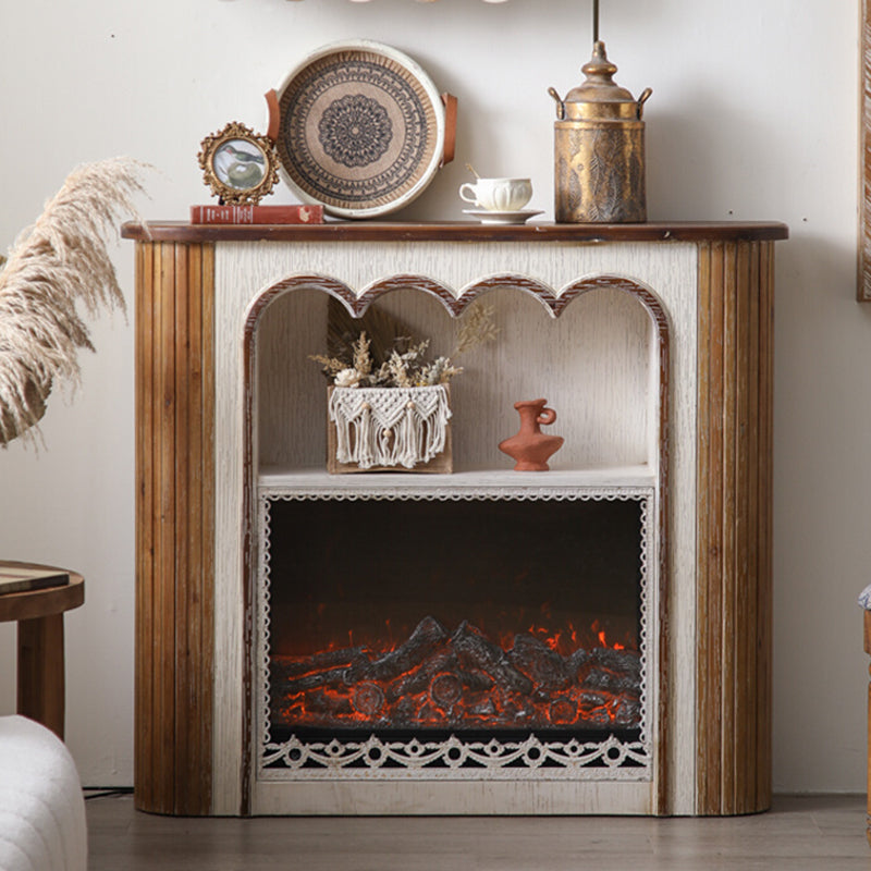 Elegant Rustic Traditional MDF Rectangular Console Table with Timeless Carvings, 3-Tier Design for Living Room