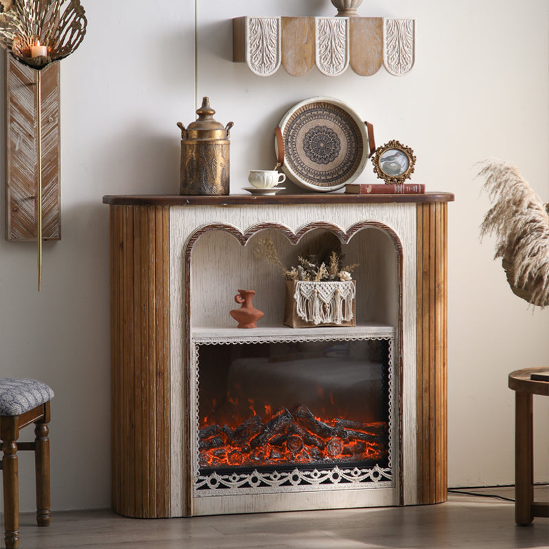 Elegant Rustic Traditional MDF Rectangular Console Table with Timeless Carvings, 3-Tier Design for Living Room