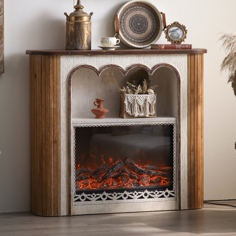 Elegant Rustic Traditional MDF Rectangular Console Table with Timeless Carvings, 3-Tier Design for Living Room