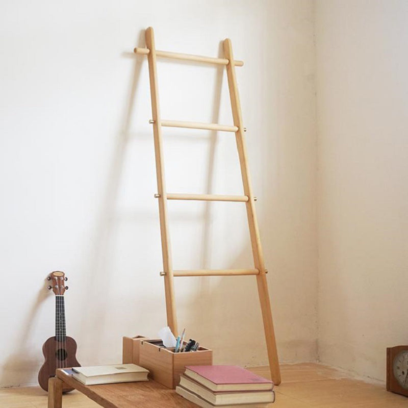 Elegant Modern Solid-Wood Ladder Hall Tree with Towel & Garment Rack – Space-Saving Organizer for Bedroom & Bathroom
