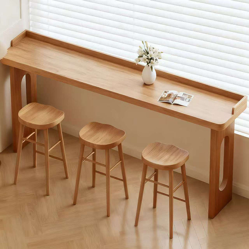 Elegant Modern Minimalist Solid Wood Rectangular Bar Table for Dining Rooms & Cafés