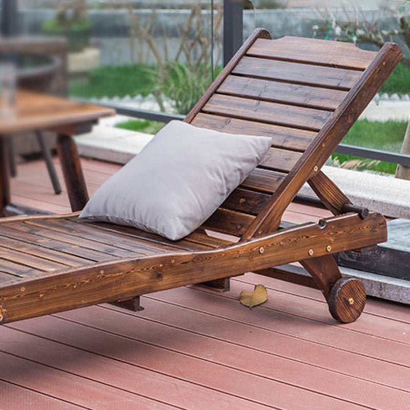 Traditional Rustic Cedar Rectangular Outdoor Recliner with Adjustable Backrest