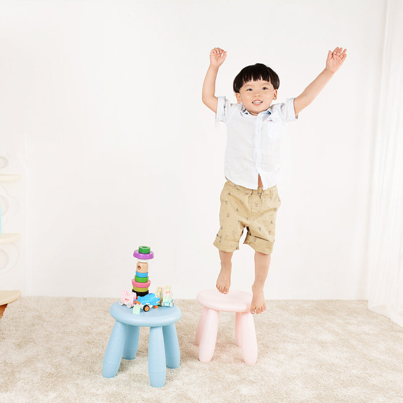 Modern Minimalist Cylindrical Kids' PP Low Stool - Backless, Armless for Living Room