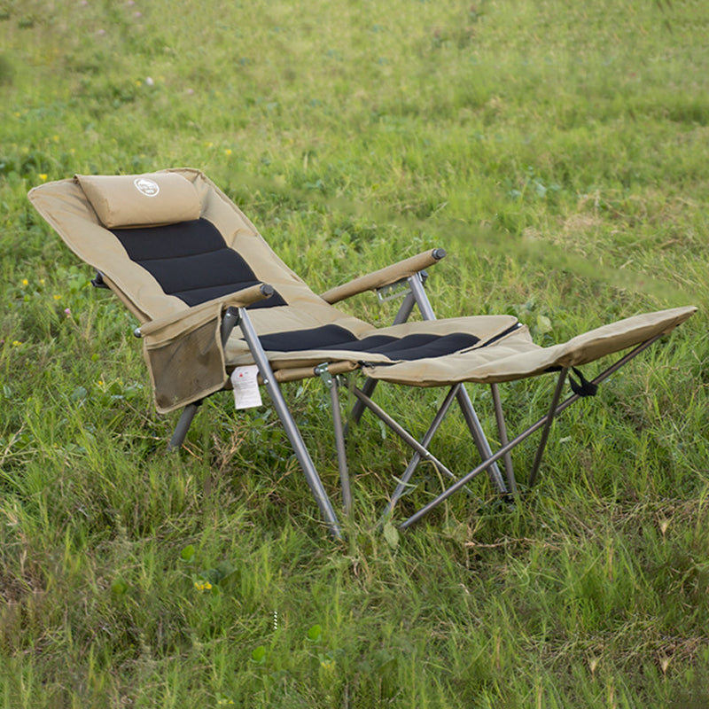 Modern Minimalist Rectangular Foldable Camping Chair with Steel Frame and Oxford Fabric, Backrest & Armrests – Ideal for Garden