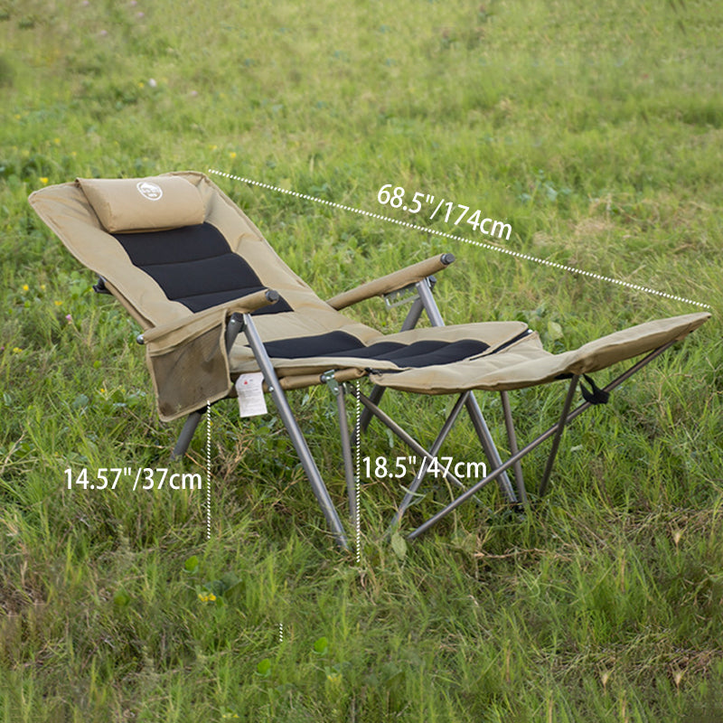Modern Minimalist Rectangular Foldable Camping Chair with Steel Frame and Oxford Fabric, Backrest & Armrests – Ideal for Garden