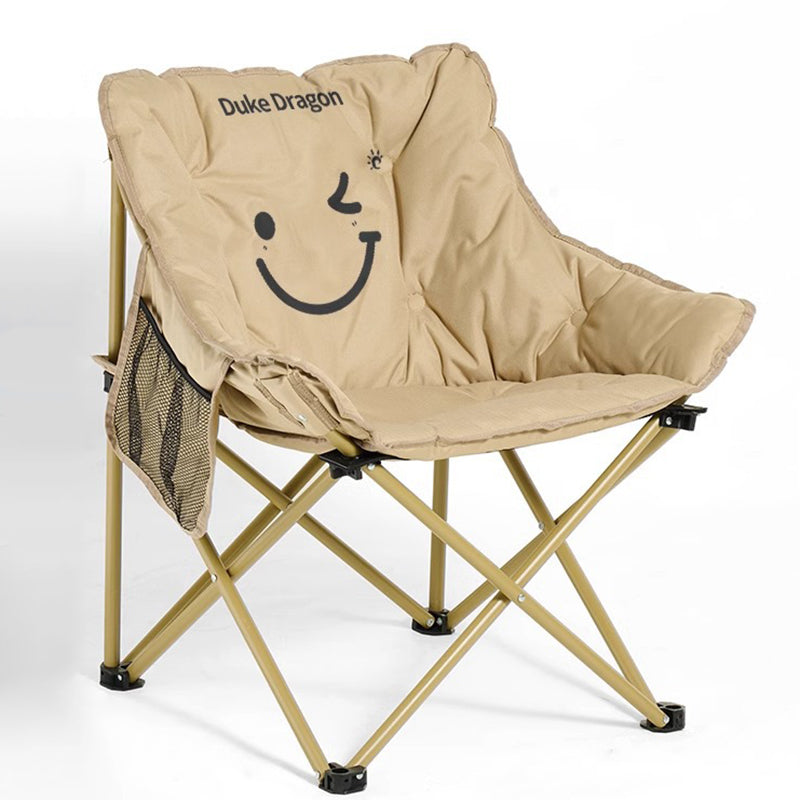 Modern Minimalist Foldable Camping Chair — Rectangular Carbon Steel Frame, Oxford Fabric Seat, Backrest and Armless Design for Garden