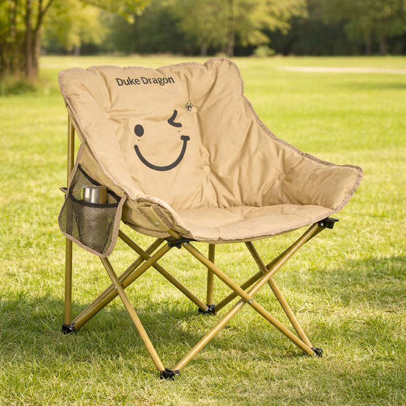 Modern Minimalist Foldable Camping Chair — Rectangular Carbon Steel Frame, Oxford Fabric Seat, Backrest and Armless Design for Garden