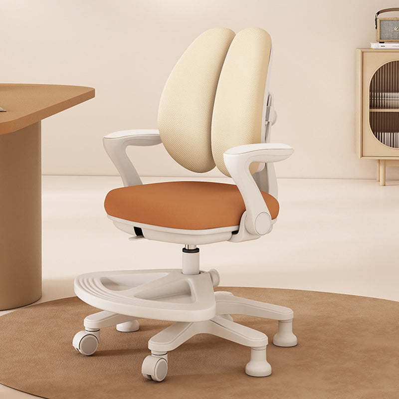 Contemporary Kids Desk Chair with Curved Rabbit-Ear Backrest, PP Mesh Fabric, Height-Adjustable, Armrests – Suitable for Home or Office