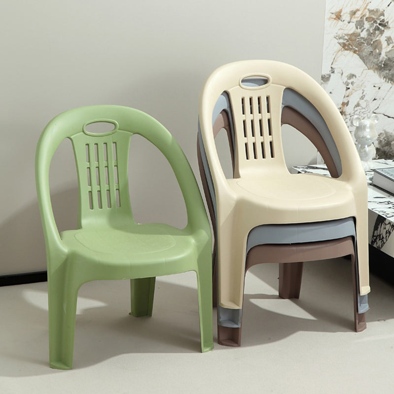 Sleek Modern Minimalist Curved Kids' PP Stackable Low Stool, Armless for Living Room