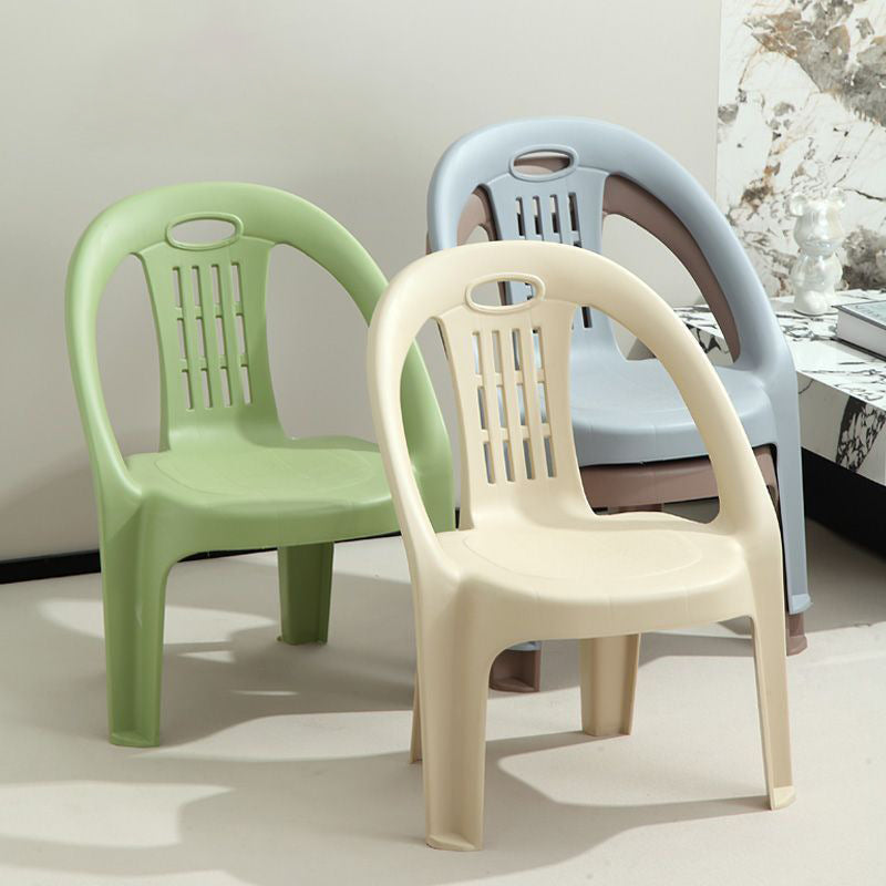 Sleek Modern Minimalist Curved Kids' PP Stackable Low Stool, Armless for Living Room