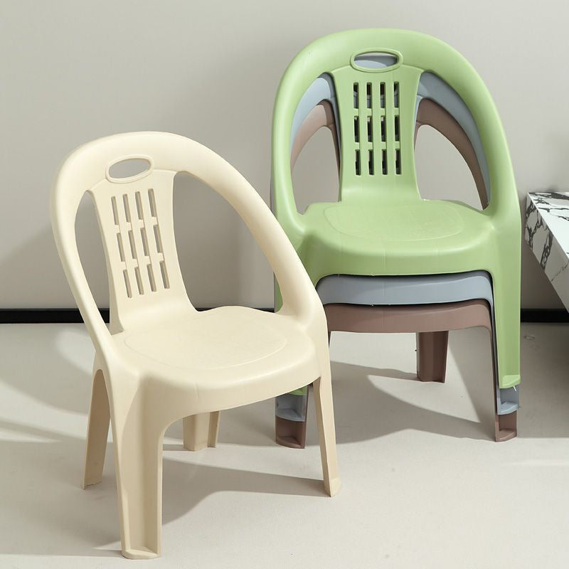 Sleek Modern Minimalist Curved Kids' PP Stackable Low Stool, Armless for Living Room